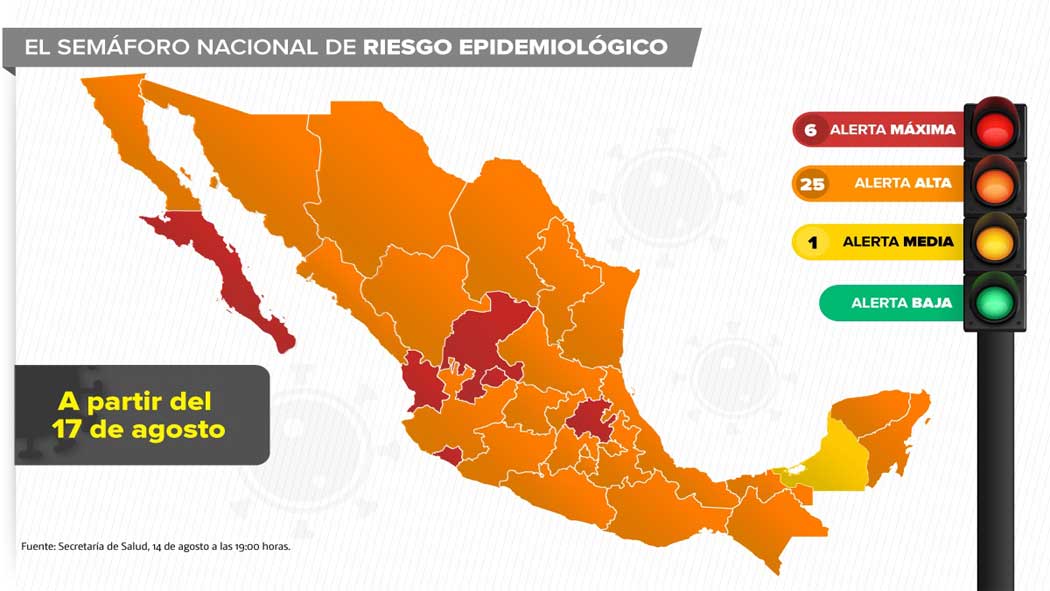 Campeche se convirtió en el primer estado de México en alcanzar el Semáforo Amarillo ante el riesgo Medio de Coronavirus en la entidad.