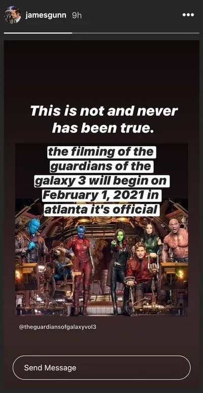 James Gunn desmiente rumores Guardianes de la Galaxia no inicia rodaje