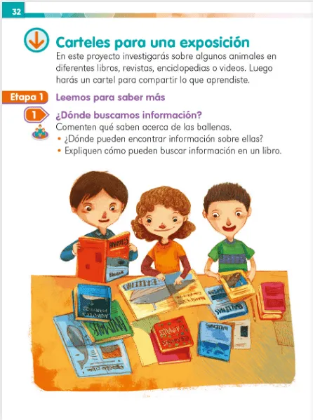 Abre tu libro de texto de Lengua materna. Español en la página 32
