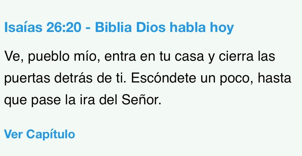 Isaias 26:20 ¿Versículo de la santa biblia predijo la cuarentena?