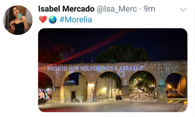 Esperanzador mensaje aparece en el Acueducto Morelia para cerrar marzo
