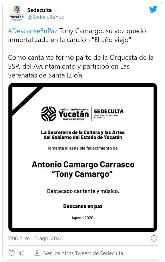 Murió Tony Camargo el intérprete más recordado de cada Año Viejo