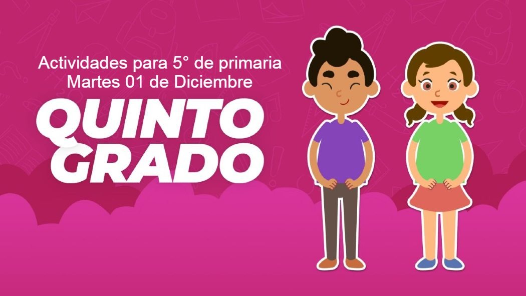 Estas son las actividades y preguntas de hoy martes 1 de diciembre para quinto grado de primaria que establece el programa
