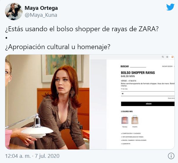 Zara vende Bolso en 649 pesos, redes acusan de apropiación cultural