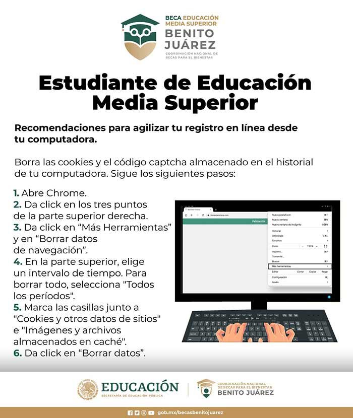 Bienestar Azteca recomendaciones para agilizar registro Beca Benito Juárez