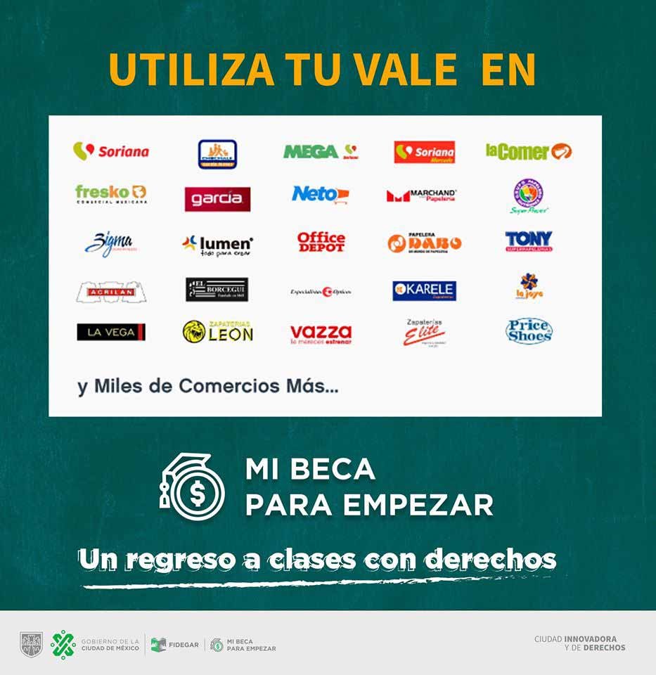 Mi Beca Para Empezar ¿En qué comercios puedes canjearlo? dónde aceptan