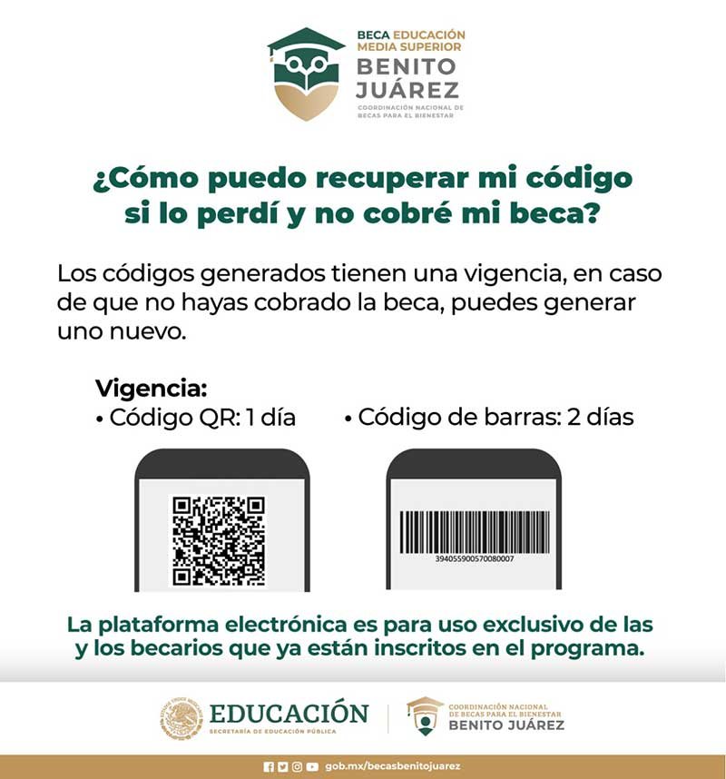 ¿Perdiste tu código y aún no cobras tu beca Benito Juárez?