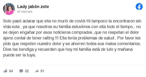 Murió LadyZote medios hodnureños informan diabetes LadyZote Video