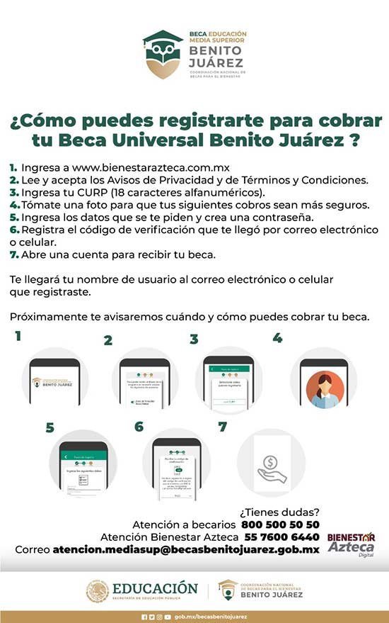Beca Benito Juárez Bienestar Azteca da nuevas fechas de registro