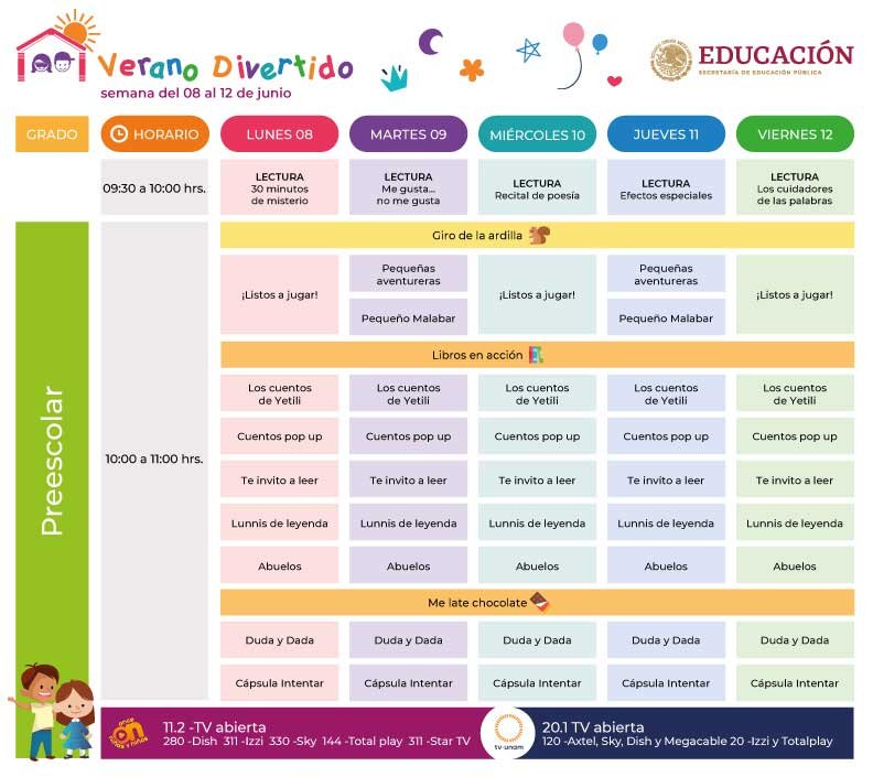 Horarios Aprende en Casa del 25 al 29 de mayo preescolar, primaria, secundaria y bachillerato