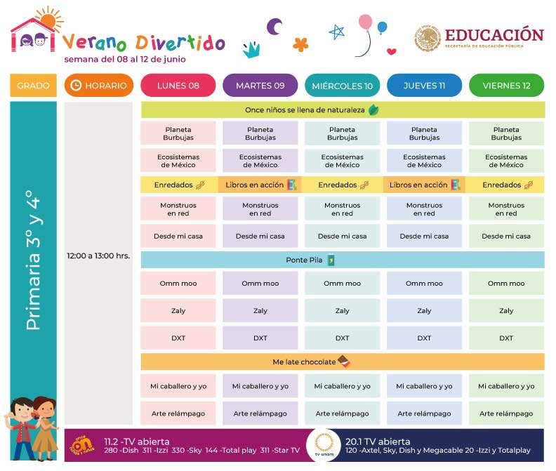 Horarios Aprende en Casa del 18 al 22 de mayo preescolar primaria y secundariaHorarios Aprende en Casa del 25 al 29 de mayo preescolar, primaria, secundaria y bachillerato