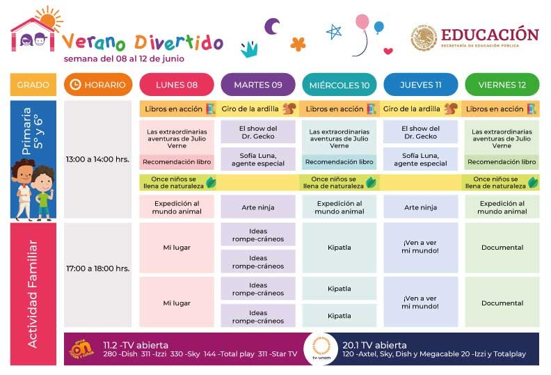 Horarios Aprende en Casa del 25 al 29 de mayo preescolar, primaria, secundaria y bachillerato