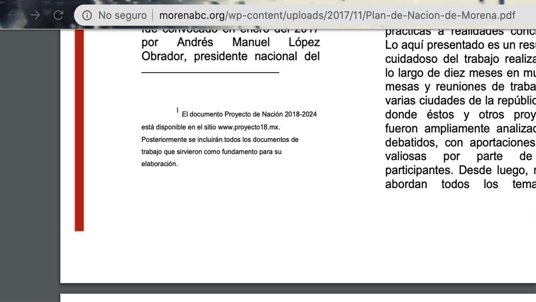 MORENA pierde dominio de Proyecto nación ahora es página de adultos