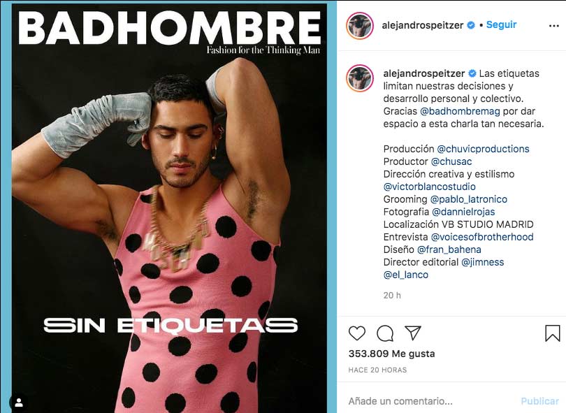 Fotos Alejandro Speitzer posa en vestido rosa para revista BadHombre
