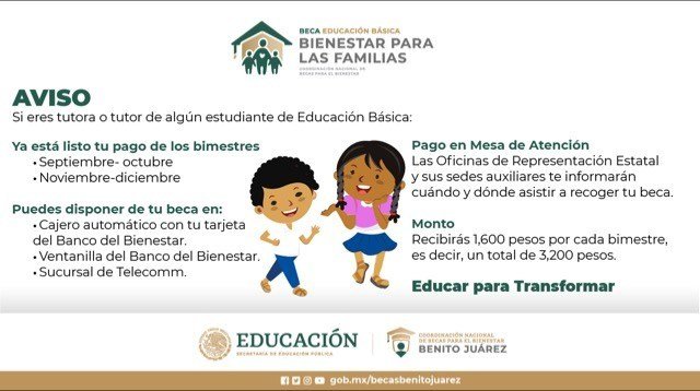 Becas Benito Juárez adelantan pago a estudiantes beneficiarios