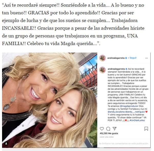 Muere Magda Rodriguez productora de programas de television