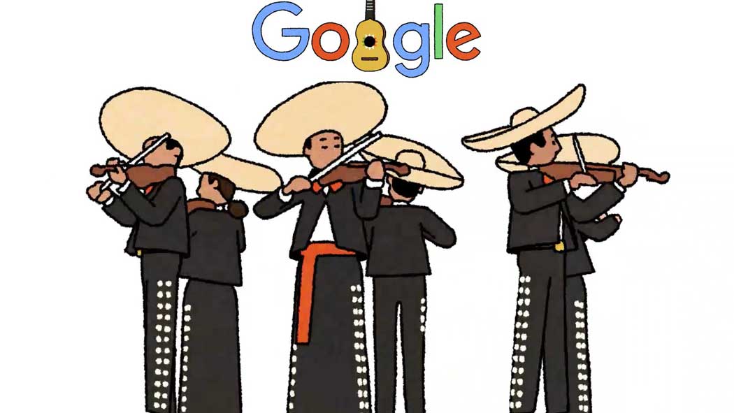 El buscador más famoso lo festeja a través de un video en forma de animación: aparece primero un sombrero típico de México que se transforma en un hombre vestido de negro que entona la canción 