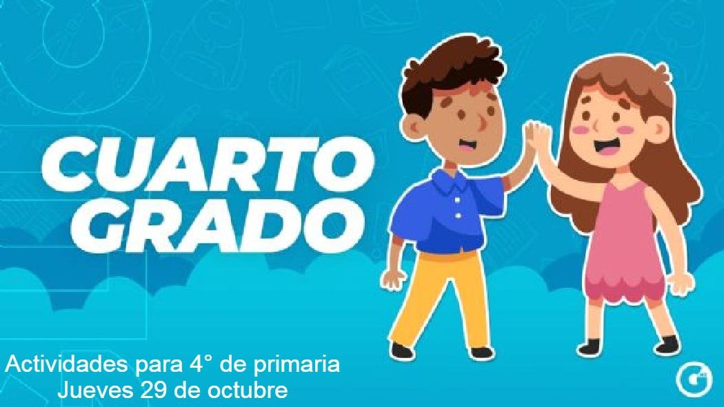 Estas son las actividades y preguntas de este jueves 29 de octubre de 2020 para cuarto grado de primaria que establece el programa