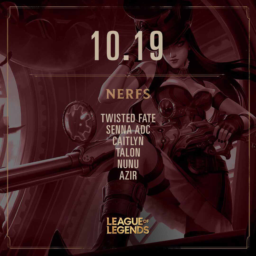 League of Legends Parche 10.19 Worlds 2020 - Nerfs