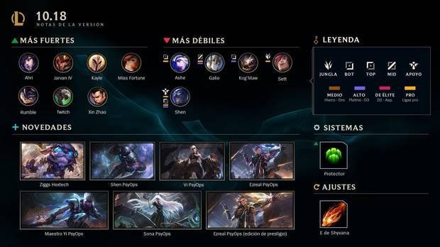League of Legends parche v10.18: Aspectos PsyOps, y fecha para Samira