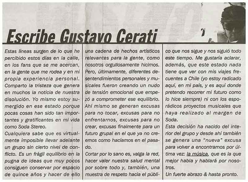El mundo llora a Gustavo Cerati se cumplen 6 años de su partida
