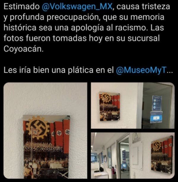 Volkswagen Coyoacán ofrece disculpas por foto nazi y termina relación