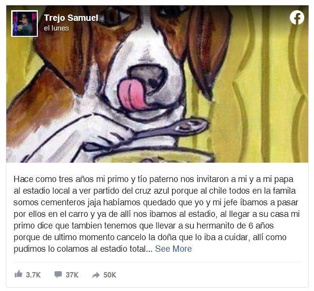 La historia viral del perro comiendo cereal con cuchara de Facebook