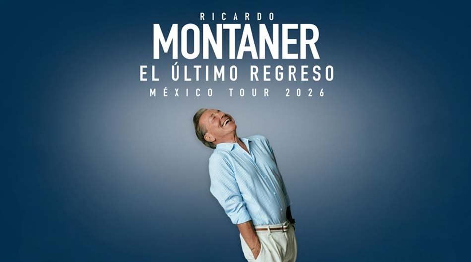 Cartel oficial de la gira de despedida de Ricardo Montaner en México con fechas para el Auditorio Nacional, Arena Monterrey y Auditorio Telmex