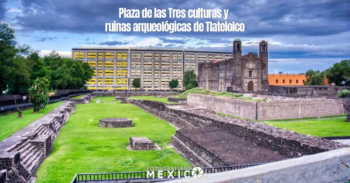 Las ruinas de lo que era el mercado más importante del imperio mexica, hoy forman parte de la Plaza de las 3 Culturas.