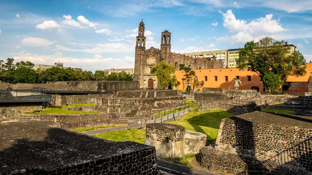Ruinas arqueológicas de Tlatelolco en Ciudad de México, museo