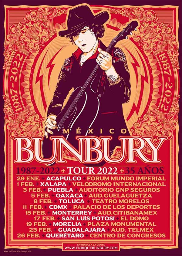 Enrique Bunbury anuncia gira en México, fechas de sus conciertos