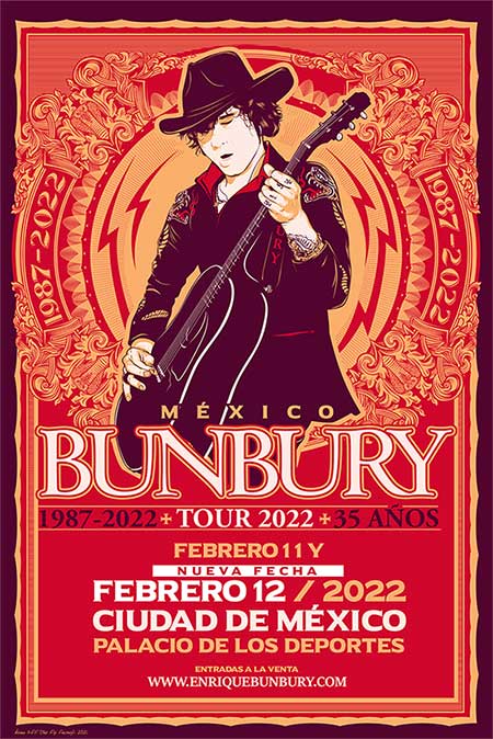 Bunbury suma 2 fechas a su gira, una en CDMX y otra en GDL