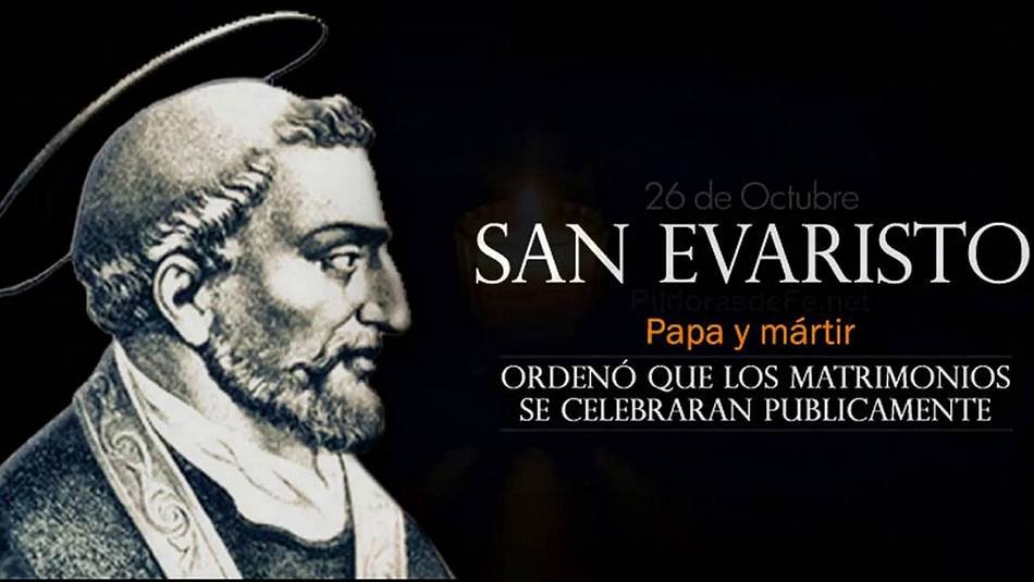 Hoy la Iglesia católica recuerda a un judío nacido en tierras griegas del que se desconocen muchos detalles de su vida, salvo que fue ordenado papa en el año 108. Santoral católico ¿Qué santo se celebra hoy 26 de Octubre?