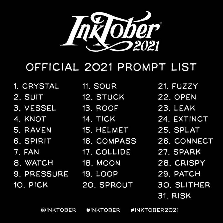 La lista del inktober 2021