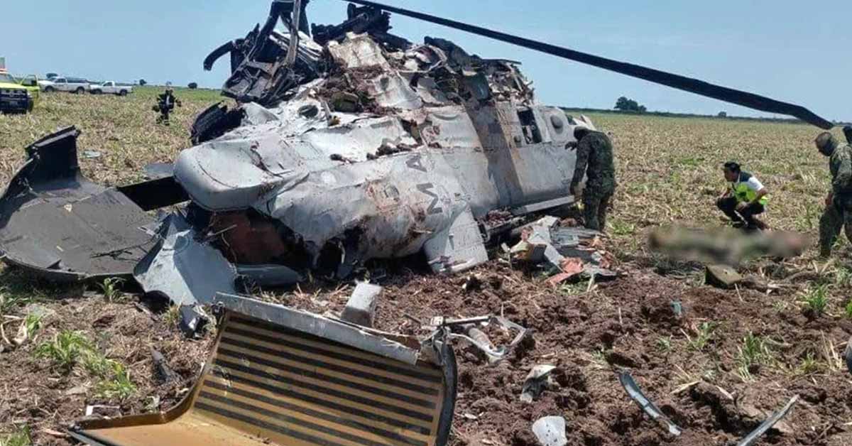 Helicóptero de la Marina se desplomó en Los Mochis, Sinaloa