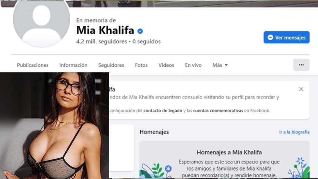Usuarios en redes sociales, han reportado que su perfil de Facebook ya no existe y tiene la leyenda «En memoria de Mia Khalifa»