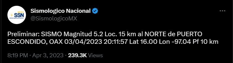 Sismo de magnitud preliminar 5.8 en Oaxaca sacude CDMX