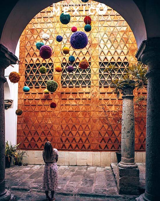 Museo Textil de Oaxaca, entrada y letrero