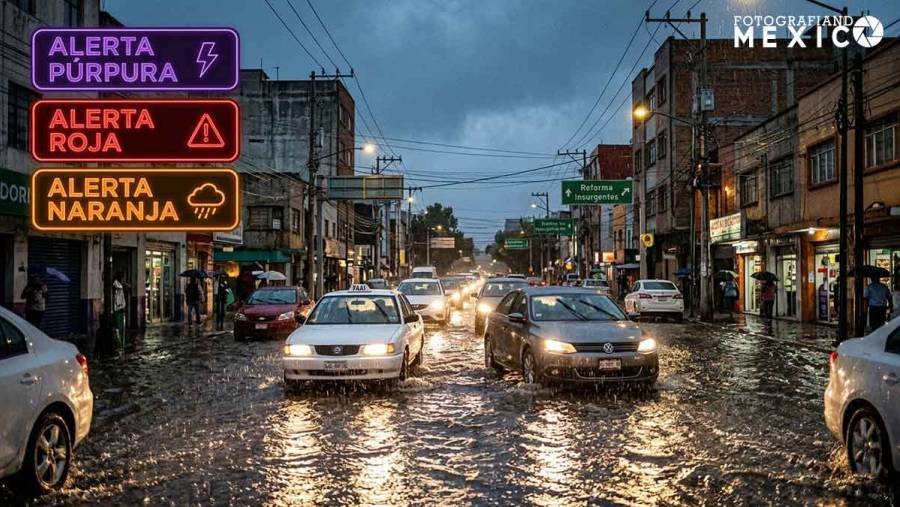 Alerta Púrpura, Roja y Naranja en CDMX: Fuertes lluvias causan caos