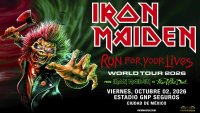 Cartel oficial de OCESA con el anuncio de la fecha única de la gira de aniversario de Iron Maiden en el Estadio GNP Seguros